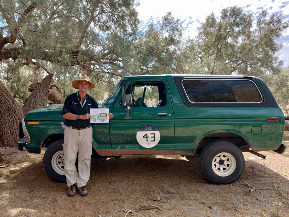 Tim with a picture of the Bronco